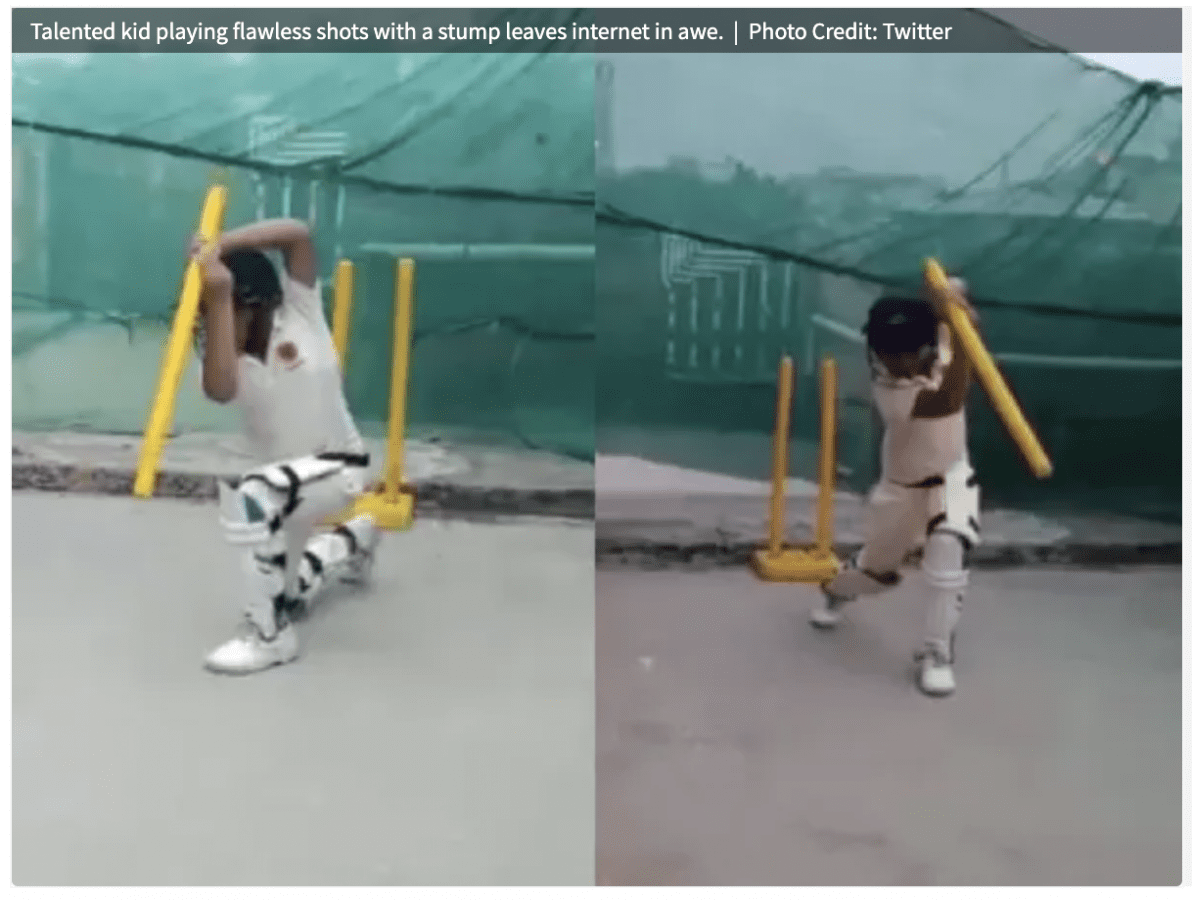 Video of a Talented kid batting flawlessly indoors has gone viral 