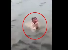 Viral video: Pakistani reporter Jumped into water during live reporting