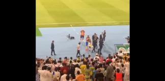 Cristiano Ronaldo swapping the shirt with Zamalek Captain Shikabala after the game Cristiano Ronaldo swapping the shirt with Zamalek Captain Shikabala after the game