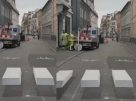 Denmark: 3D effect pedestrian crossings to slow down traffic